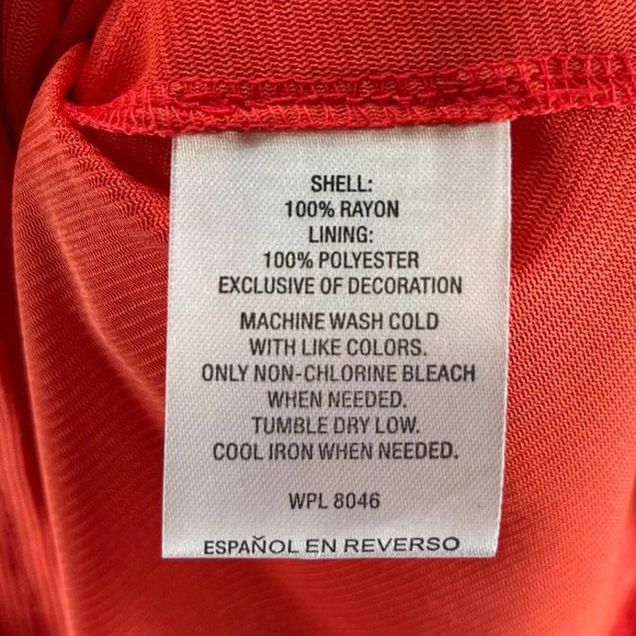 Maison Jules Dress Sz M A-Line Midi Polka Dot Keyhole Neck Sleeveless Rayon Red - Picture 9 of 12